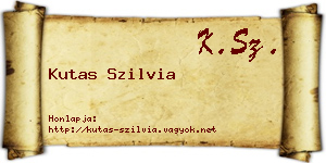 Kutas Szilvia névjegykártya
