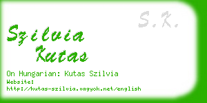 szilvia kutas business card